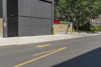 Canada Urban Design: Yellow Lines on Asphalt Road 002