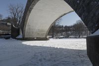 Canada Winter Scene: Frozen Lake Bridge