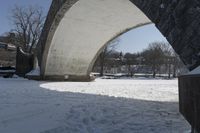 Canada Winter Scene: Frozen Lake Bridge 003