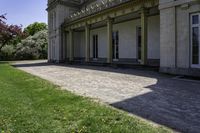 there is an old stone building in this photo to say goodbye to those who have passed