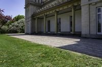 there is an old stone building in this photo to say goodbye to those who have passed