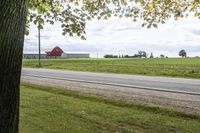 Rural landscape in Ontario, Canada with a road and architecture