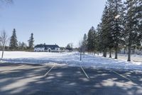 Canadian Architecture in Winter Residential Area