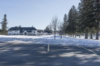 Canadian Architecture in Winter Residential Area