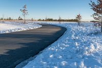 Canadian Landscape with Autumn Snow and Clear Sky