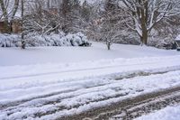 Canadian Landscape: Snow-Covered Roads Through Residential Areas