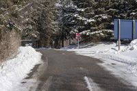 Canadian Nature: Clear Sky and Snowy Road