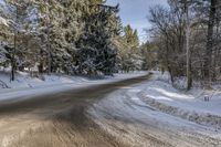 Canadian Nature Scene: Toronto Snowy Road 002