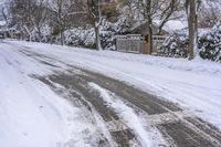 Canadian Residential Street: Snowy Landscape and Gloomy Sky