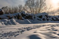 Canadian Road Covered in Snow