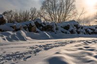 Canadian Road Covered in Snow