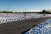 Canadian Road Landscape on a Winter Day