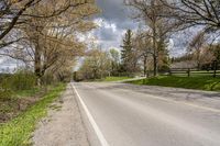 Canadian Rural Landscape: Tree-Covered Road in Ontario, Canada