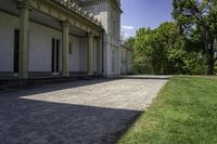 there is an old stone building in this photo to say goodbye to those who have passed