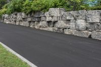 Canadian Suburban Thoroughfare with Stone Walls 001