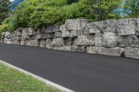 Canadian Suburban Thoroughfare with Stone Walls