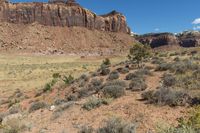 the view from an observation point of a landscape and a few large rocks in the distance