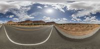 the image of road in desert is very big and wide than the photo itself or above