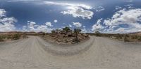 the view from the camera lens as an image of a dirt road in the middle of nowhere