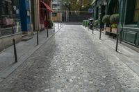 Charming Cobblestone Street in Paris