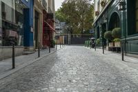 Charming Cobblestone Street in Paris