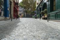 Charming Cobblestone Street in Paris