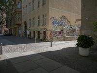 Berlin's Charming Residential Area with Cobblestone Streets