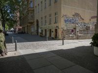 Berlin's Charming Residential Area with Cobblestone Streets