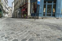 Charming Storefronts on Cobblestone Roads in Paris