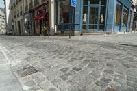 Charming Storefronts on Cobblestone Roads in Paris