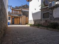 Charming Village in Asia: Cobblestone Alleyways