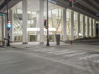 Chicago Architecture at Night: A Modern Building Illuminated