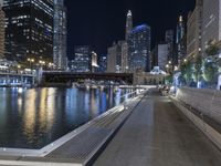 Chicago City Night Lights and Modern Architecture