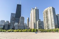 Chicago City Road under a Clear Sky