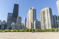 Chicago City Road under a Clear Sky