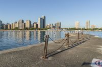 Chicago Cityscape and Lake Michigan Pier 001