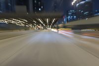 Chicago Cityscape: Night Skyline Illuminated by Artificial Lights