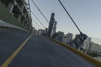 there are a lot of tall buildings on this bridge, and the traffic has been stopped