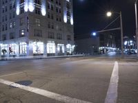 Chicago Night Cityscape with Low Light and Classic Architecture