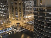 Chicago Night Skyline with Modern Architecture