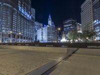 Chicago Night Skyline in the USA