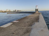 Chicago Skyline in Illinois: Coastal Sunset View