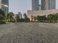 the brick path leads to the entrance to the new china cultural center in hong, china