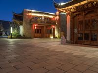 Night View of Historic Architecture in Lijiang, China