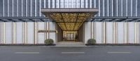 the entrance to this hotel is very modern and beautiful for an old building's appearance