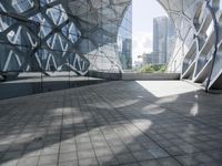 China's Urban Cityscape: A Glass Building Reflecting the City's Beauty