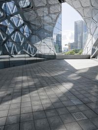 China's Urban Cityscape: A Glass Building Reflecting the City's Beauty