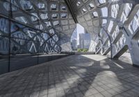 China's Urban Cityscape: A Glass Building Reflecting the City's Beauty