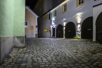 City at Night with Lit Buildings