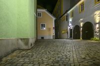 City at Night with Lit Buildings